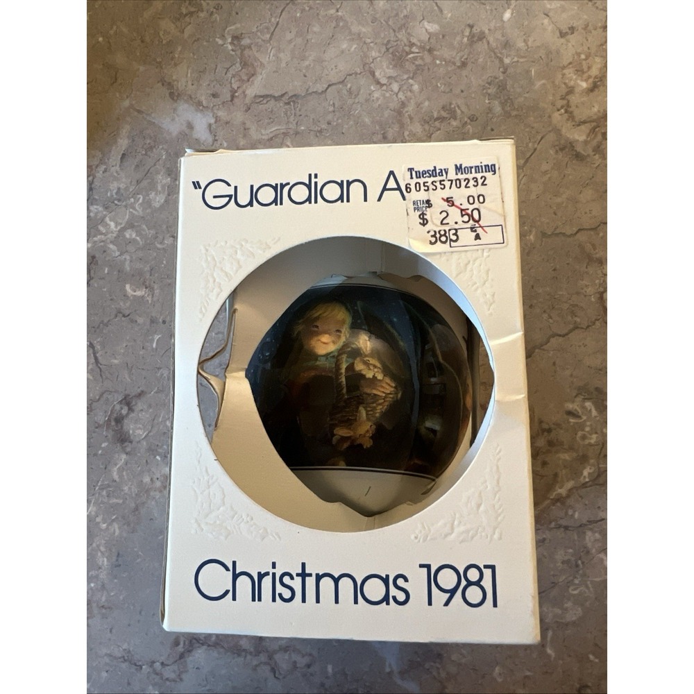 VINTAGE SCMIND 1981 Guardian Angel Glass Christmas ORNAMENT
